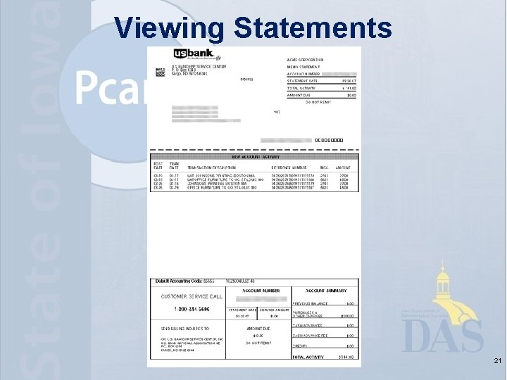 Viewing Statements 21 