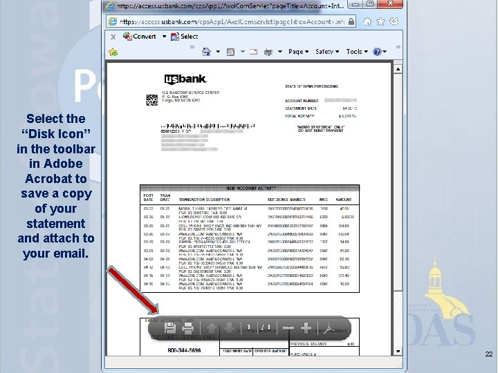 Select the “Disk Icon” in the toolbar in Adobe Acrobat to save a copy