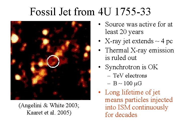 Fossil Jet from 4 U 1755 -33 • Source was active for at least