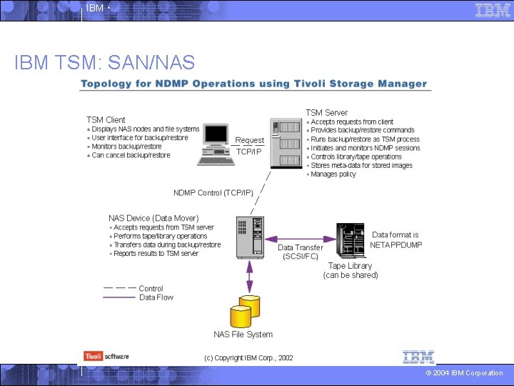 IBM ^ IBM TSM: SAN/NAS © 2004 IBM Corporation 