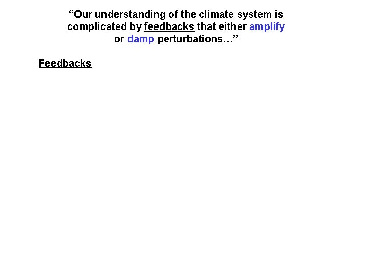 “Our understanding of the climate system is complicated by feedbacks that either amplify or