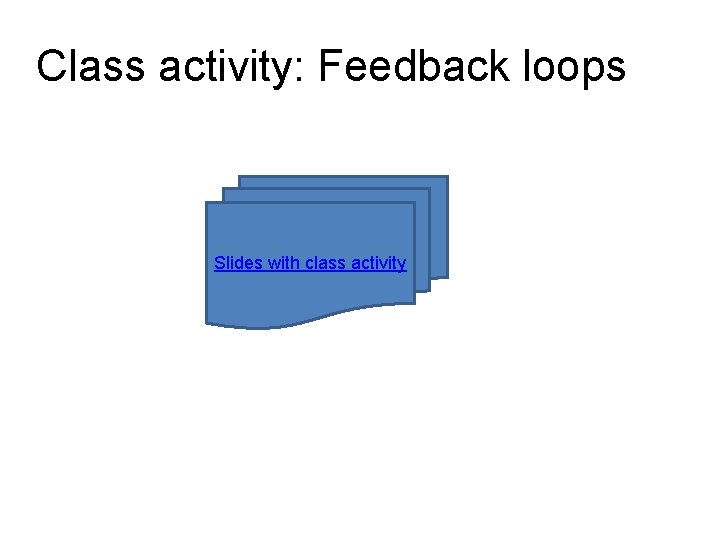 Class activity: Feedback loops Slides with class activity 