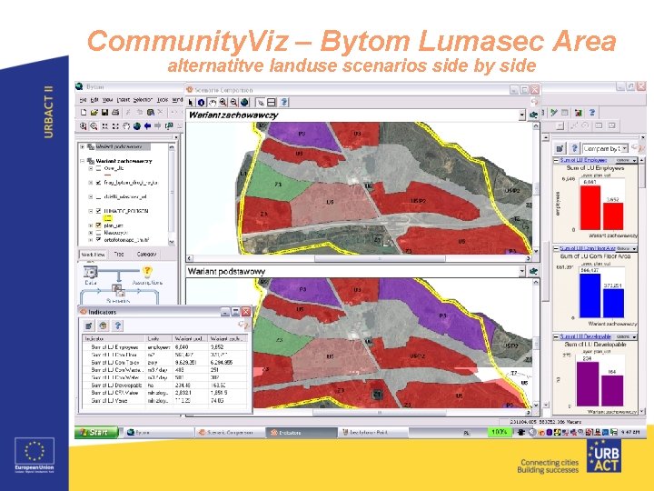 Community. Viz – Bytom Lumasec Area alternatitve landuse scenarios side by side 