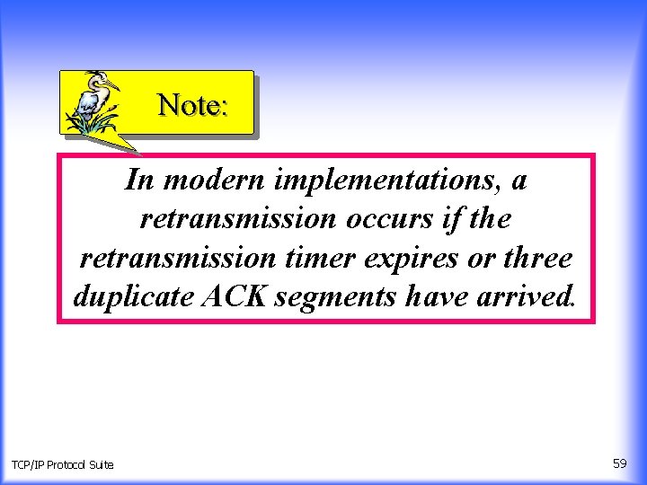 Note: In modern implementations, a retransmission occurs if the retransmission timer expires or three