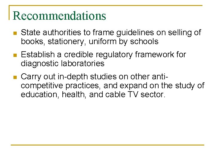 Recommendations n State authorities to frame guidelines on selling of books, stationery, uniform by