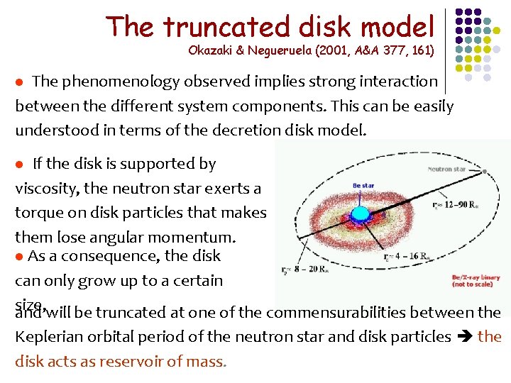 The truncated disk model Okazaki & Negueruela (2001, A&A 377, 161) The phenomenology observed