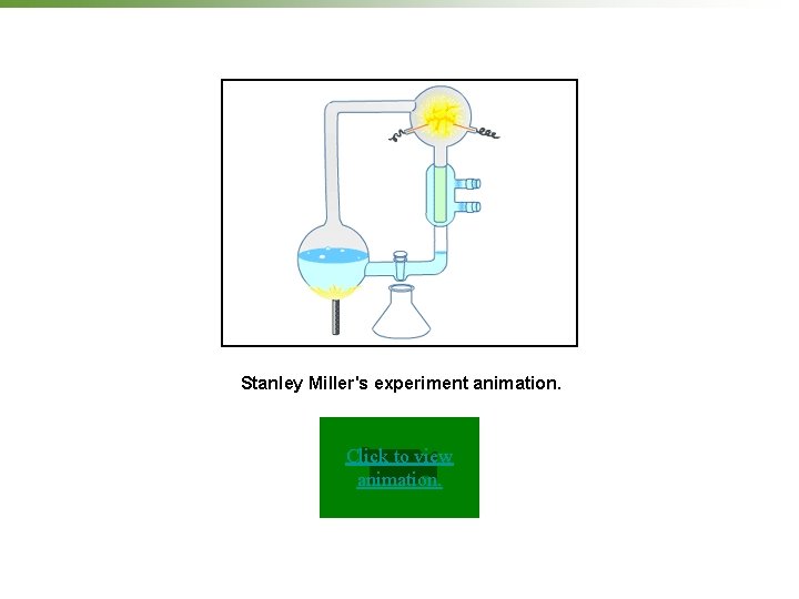 Stanley Miller's experiment animation. Click to view animation. 
