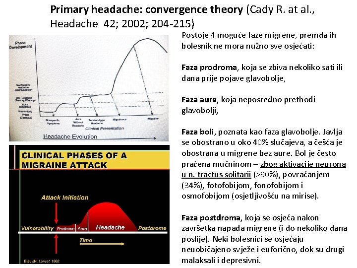 Primary headache: convergence theory (Cady R. at al. , Headache 42; 2002; 204 -215)