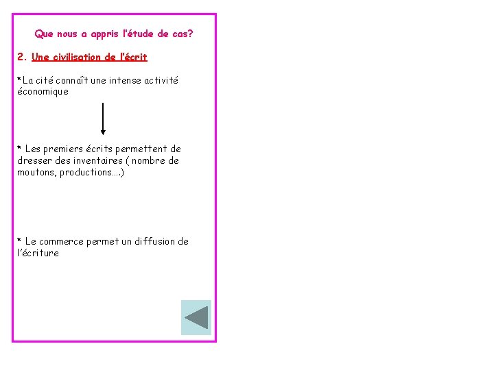Que nous a appris l’étude de cas? 2. Une civilisation de l’écrit *La cité Que nous a appris l’étude de cas? 2. Une civilisation de l’écrit *La cité