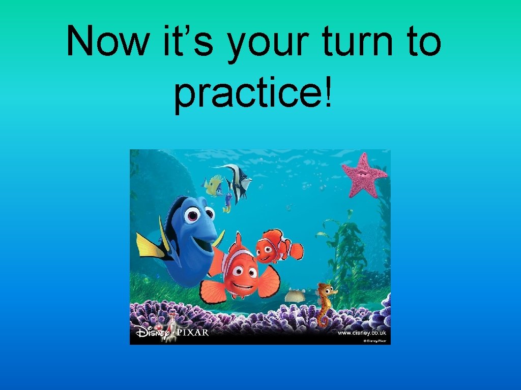 Now it’s your turn to practice! 