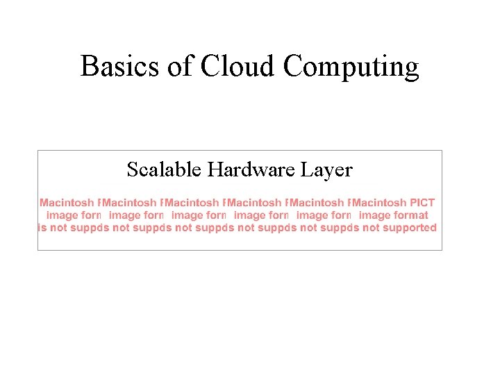 Basics of Cloud Computing Scalable Hardware Layer 