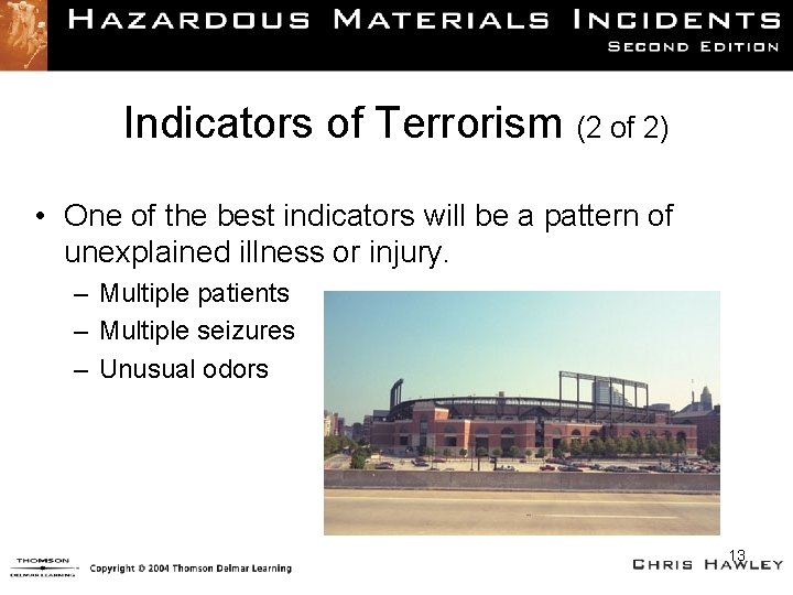 Indicators of Terrorism (2 of 2) • One of the best indicators will be