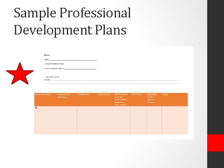 Sample Professional Development Plans 