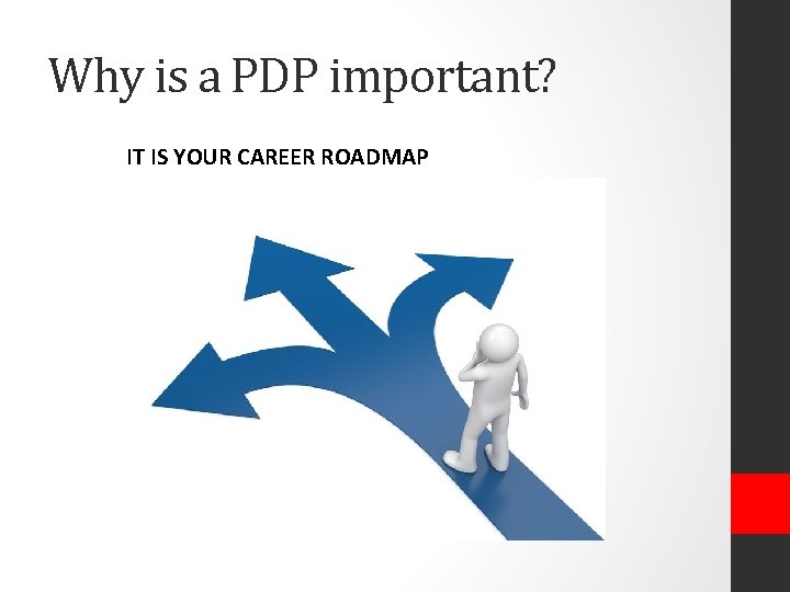 Why is a PDP important? IT IS YOUR CAREER ROADMAP 
