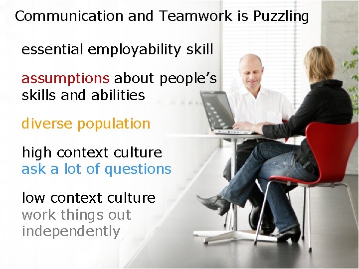 Communication and Teamwork is Puzzling essential employability skill assumptions about people’s skills and abilities