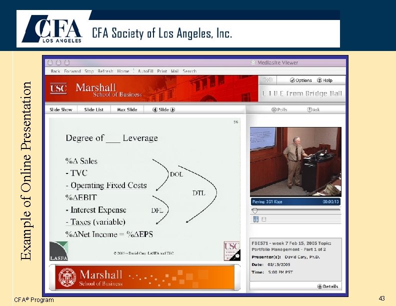 CFA® Program 43 Example of Online Presentation 