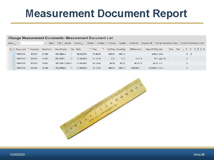 Measurement Document Report 10/30/2020 Slide 86 