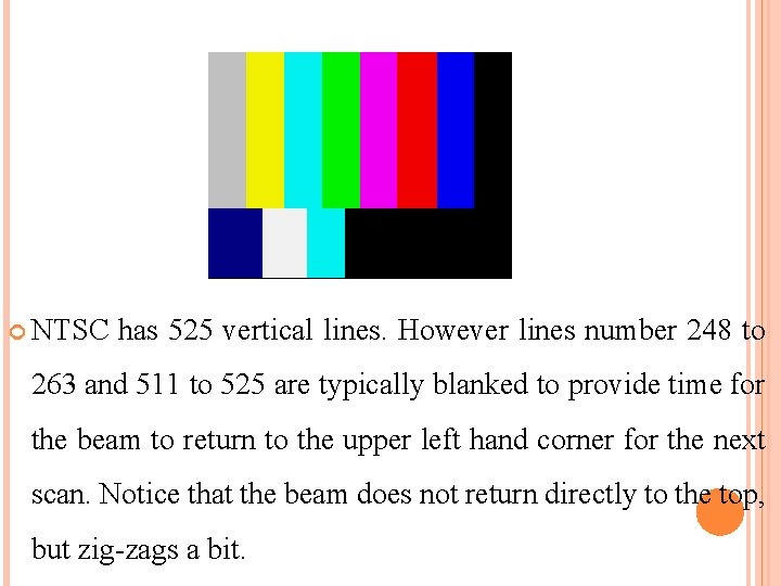  NTSC has 525 vertical lines. However lines number 248 to 263 and 511