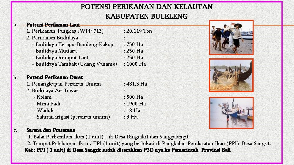 POTENSI PERIKANAN DAN KELAUTAN KABUPATEN BULELENG a. Potensi Perikanan Laut 1. Perikanan Tangkap (WPP