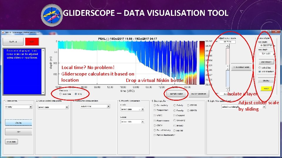 GLIDERSCOPE – DATA VISUALISATION TOOL Local time? No problem! Gliderscope calculates it based on