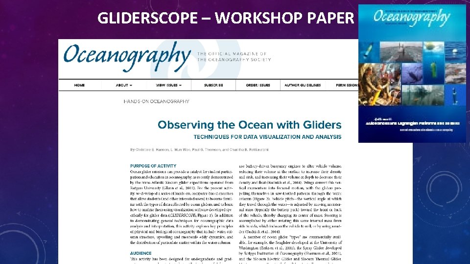 GLIDERSCOPE – WORKSHOP PAPER 