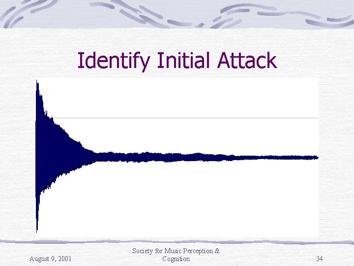 Identify Initial Attack August 9, 2001 Society for Music Perception & Cognition 34 