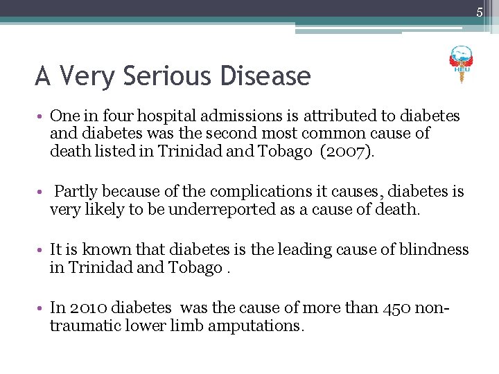 5 A Very Serious Disease • One in four hospital admissions is attributed to