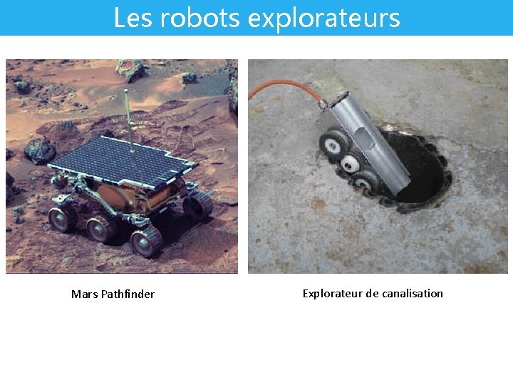 Les robots explorateurs Mars Pathfinder Explorateur de canalisation 