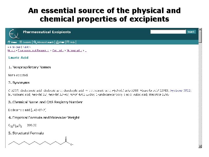 An essential source of the physical and chemical properties of excipients 