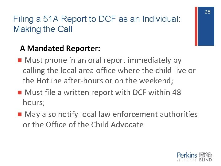 Filing a 51 A Report to DCF as an Individual: Making the Call A