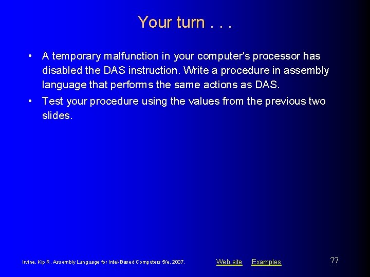 Your turn. . . • A temporary malfunction in your computer's processor has disabled