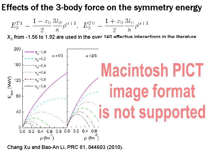 Effects of the 3 -body force on the symmetry energy X 0 from -1.