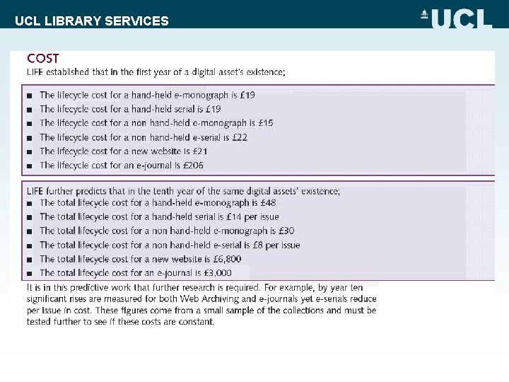 UCL LIBRARY SERVICES 