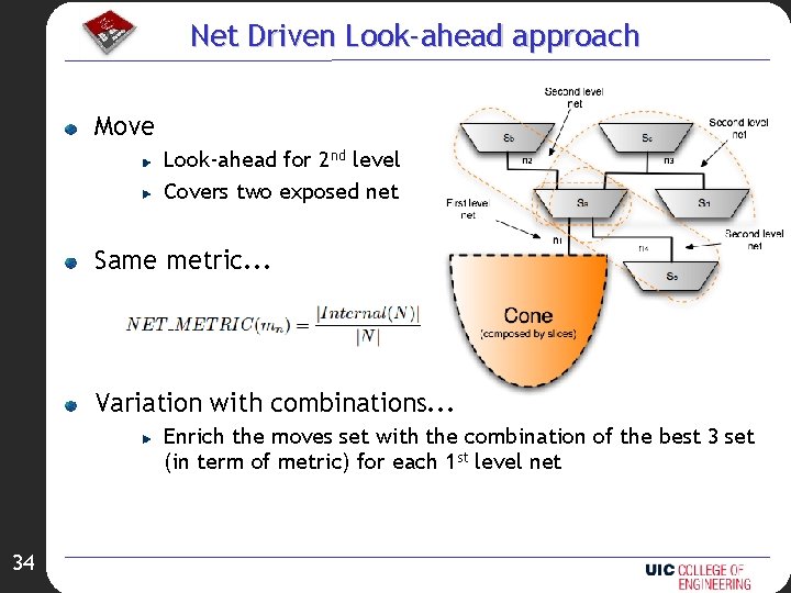 Net Driven Look-ahead approach Move Look-ahead for 2 nd level Covers two exposed net