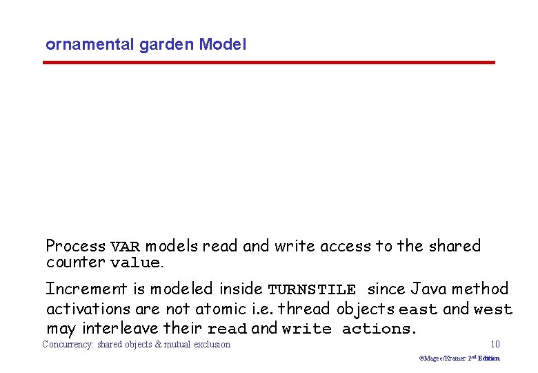 ornamental garden Model Process VAR models read and write access to the shared counter