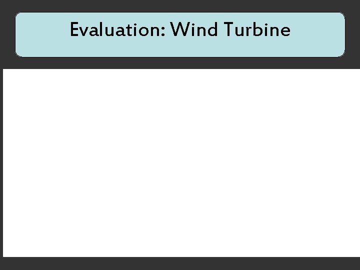 Evaluation: Wind Turbine 