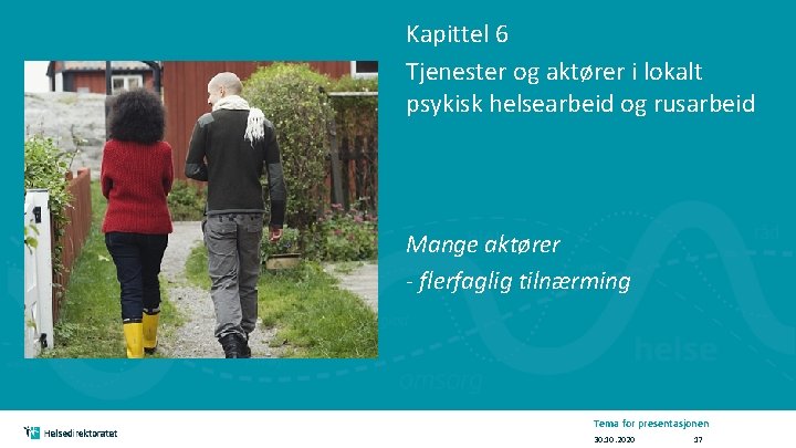 Kapittel 6 Tjenester og aktører i lokalt psykisk helsearbeid og rusarbeid Mange aktører -