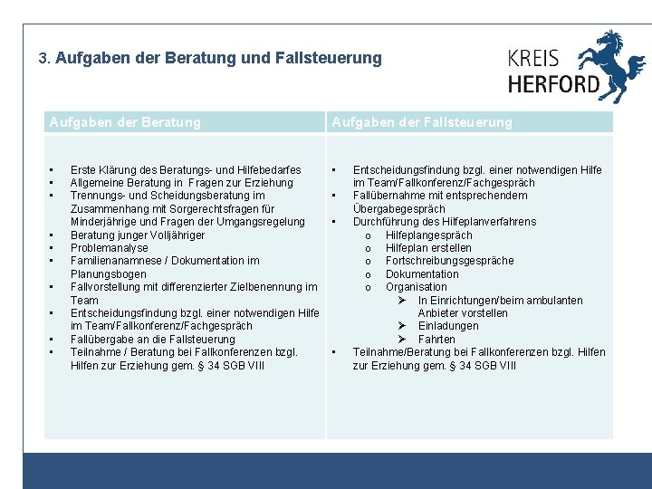 3. Aufgaben der Beratung und Fallsteuerung Aufgaben der Beratung Aufgaben der Fallsteuerung • •
