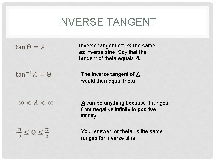 13 4 INVERSE OF SINE AND TANGENT BY