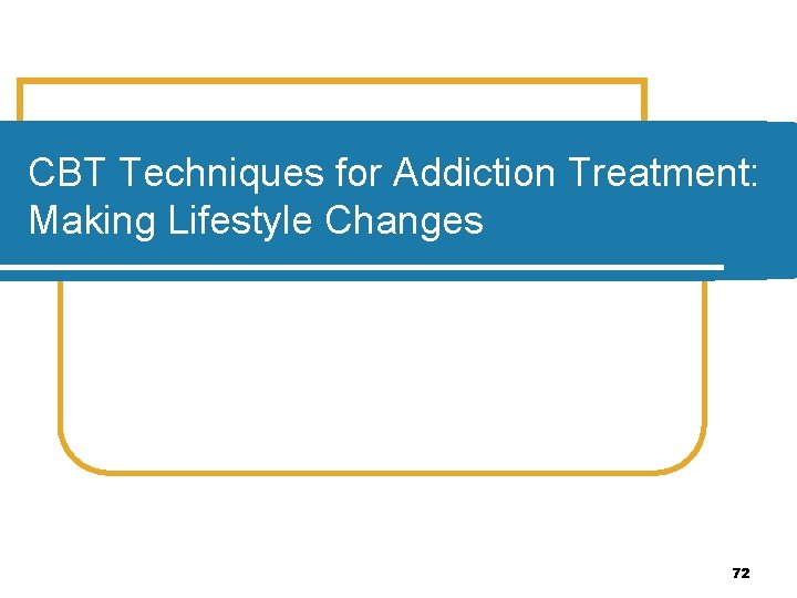 CBT Techniques for Addiction Treatment: Making Lifestyle Changes 72 