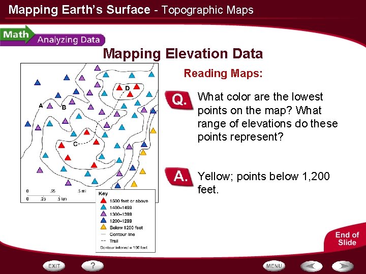 Mapping Earth’s Surface - Topographic Maps Mapping Elevation Data Reading Maps: What color are