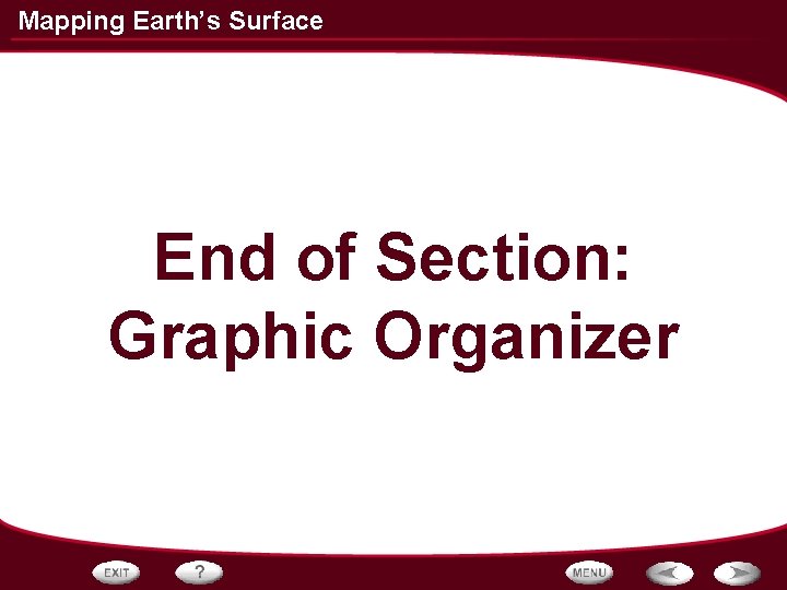 Mapping Earth’s Surface End of Section: Graphic Organizer 