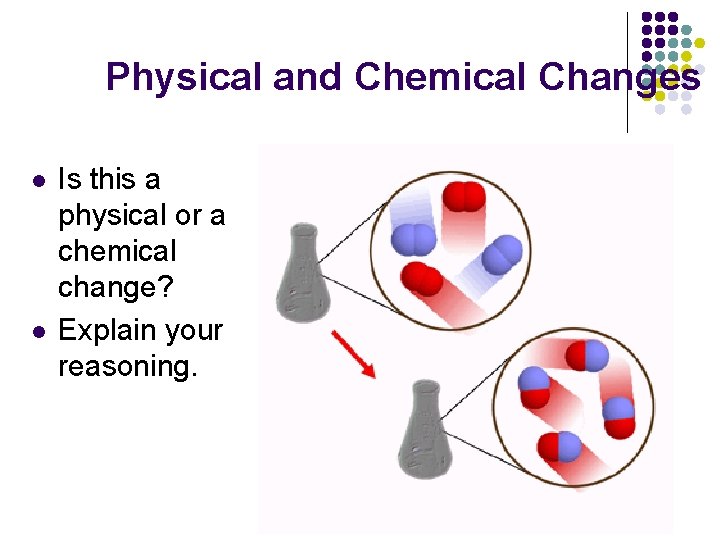 Physical and Chemical Changes l l Is this a physical or a chemical change?
