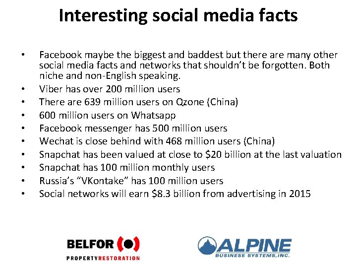 Interesting social media facts • • • Facebook maybe the biggest and baddest but