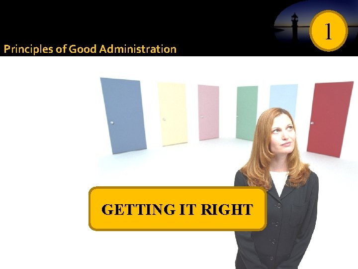 Principles of Good Administration GETTING IT RIGHT 1 
