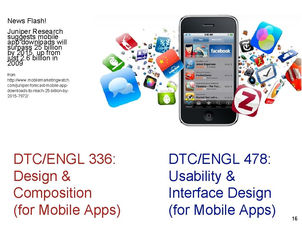 News Flash! Juniper Research suggests mobile app downloads will surpass 25 billion by 2015,