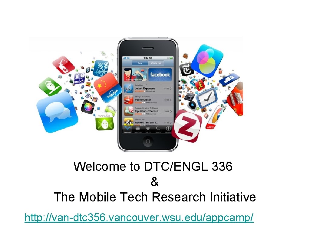 Welcome to DTC/ENGL 336 & The Mobile Tech Research Initiative http: //van-dtc 356. vancouver.