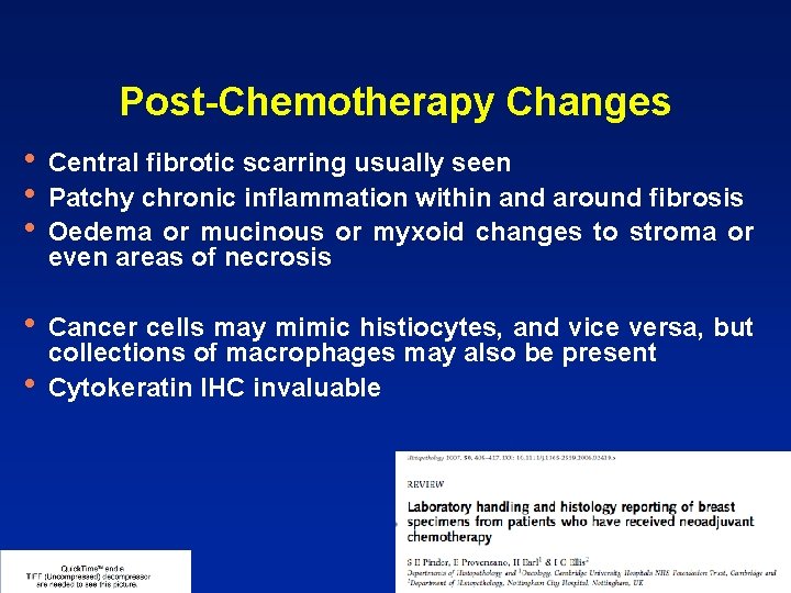 Post-Chemotherapy Changes • • • Central fibrotic scarring usually seen Patchy chronic inflammation within