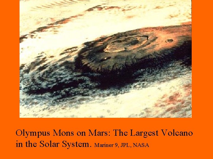 Olympus Mons on Mars: The Largest Volcano in the Solar System. Mariner 9, JPL,