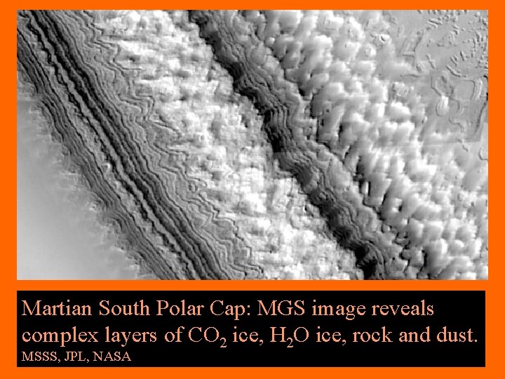 Martian South Polar Cap: MGS image reveals complex layers of of CO CO 2